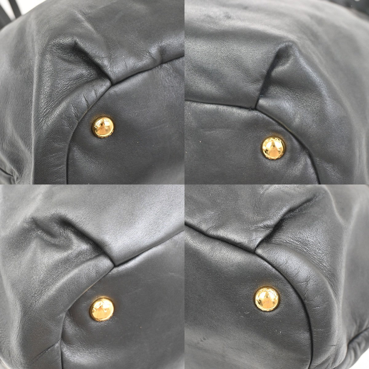 PRADA Logo Bow Shoulder Hand Tote Bag Nappa Leather Black GHW Italy 76KC644