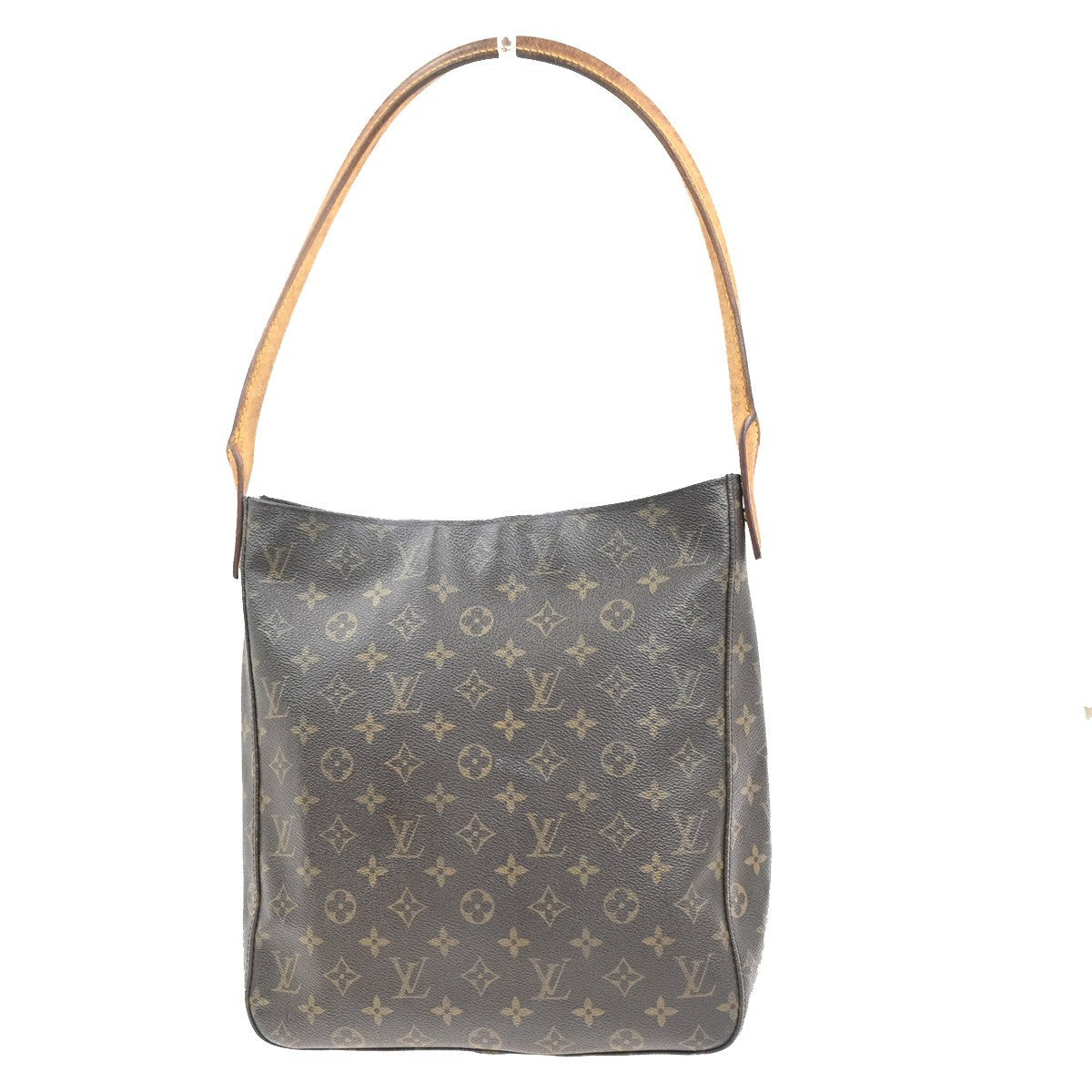 LOUIS VUITTON Logo Looping GM Shoulder Bag Monogram Leather Brown M51145 31MA310