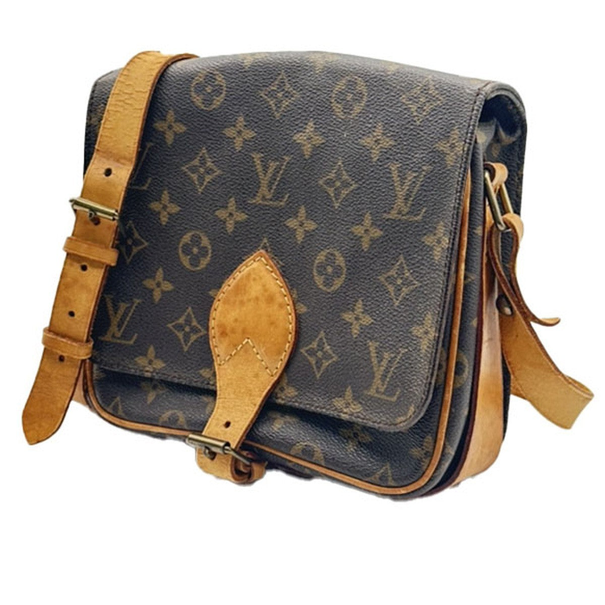 LOUIS VUITTON Cartouchiere MM Shoulder Bag Monogram Leather Brown M51253 85CA683