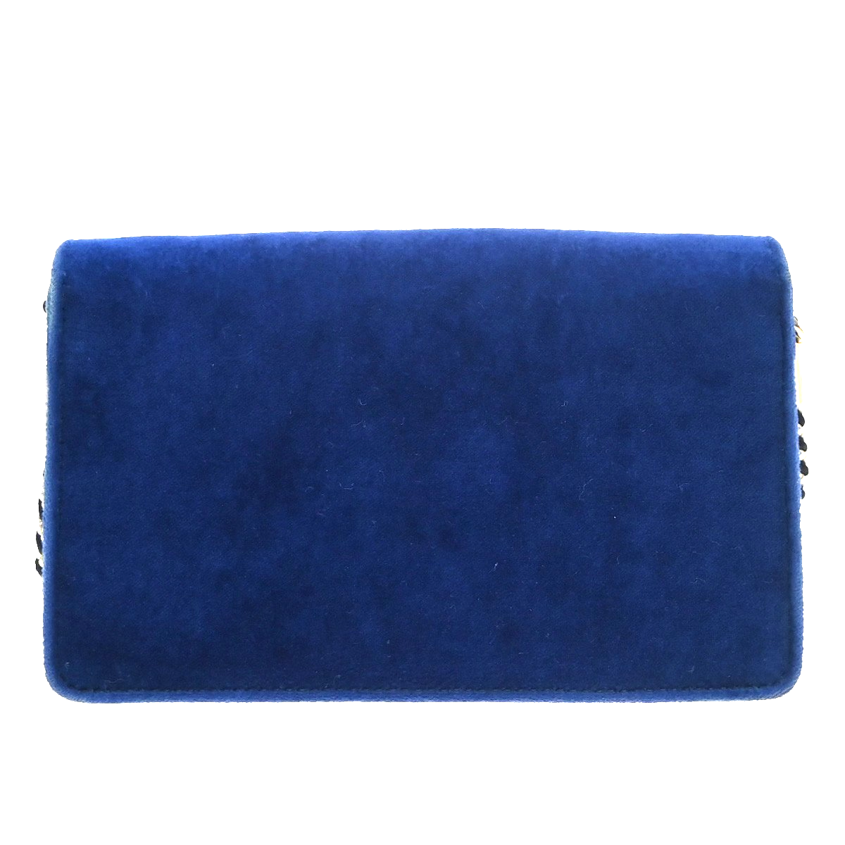 GUCCI Crystal G Logo Broadway Min Shoulder Bag Velvet Leather Blue GHW 16YH968