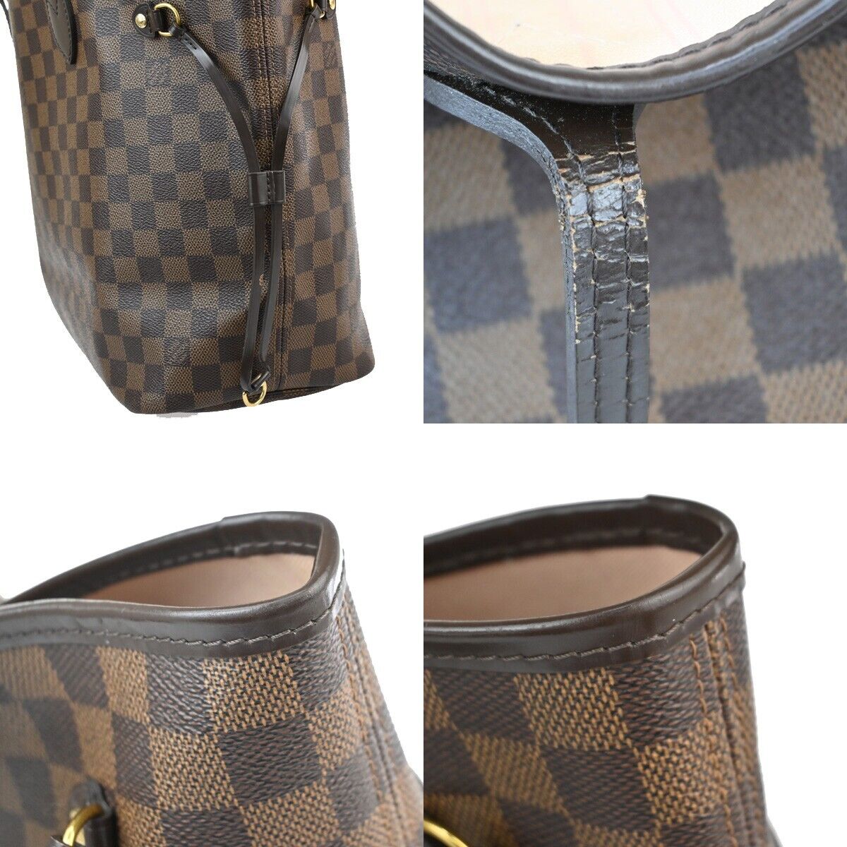 LOUIS VUITTON Neverfull MM Shoulder Tote Bag Damier Leather BN N41603 29EA866