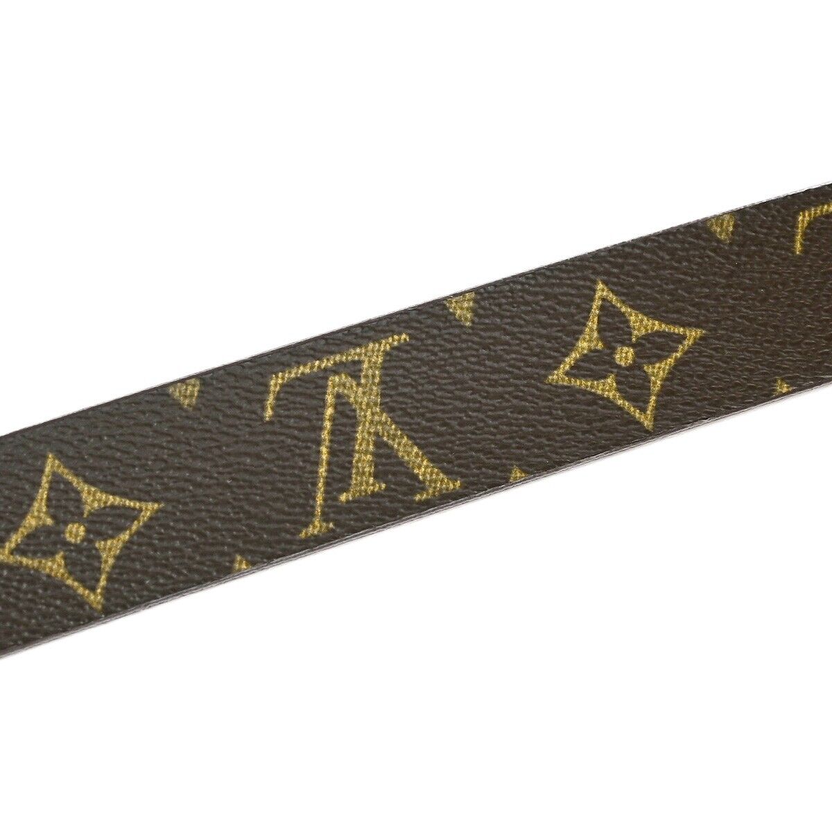 LOUIS VUITTON Logo Ceinture Carre Belt Monogram Leather Brown GHW Spain 33YF315