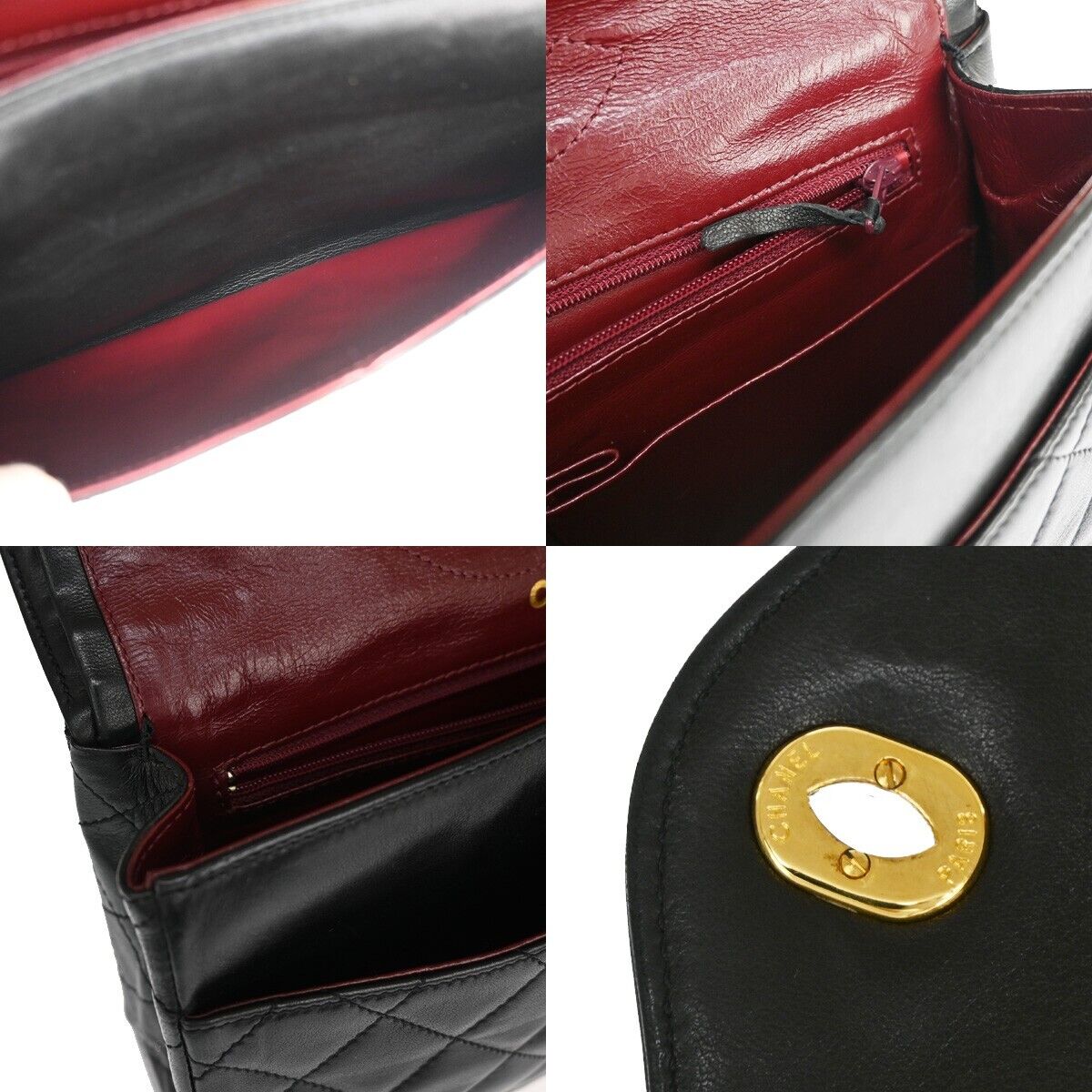 CHANEL PARIS CC Logo Matelasse Chain Shoulder Bag Leather Black GHW 332LC498