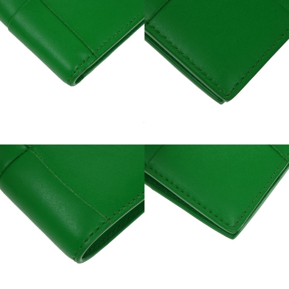 BOTTEGA VENETA Logo Intrecciato Bifold Wallet Purse Leather Green Italy 87RL575