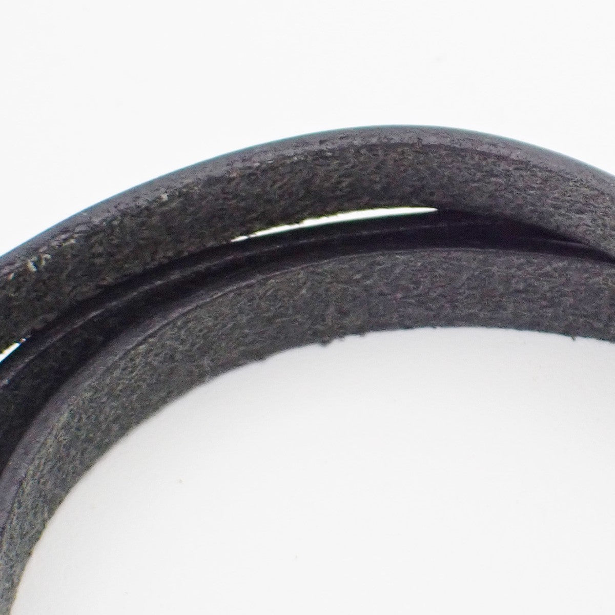 HERMES Api 3 Triple Tour Long Bracelet SHW Leather Sliver Black 67RF760