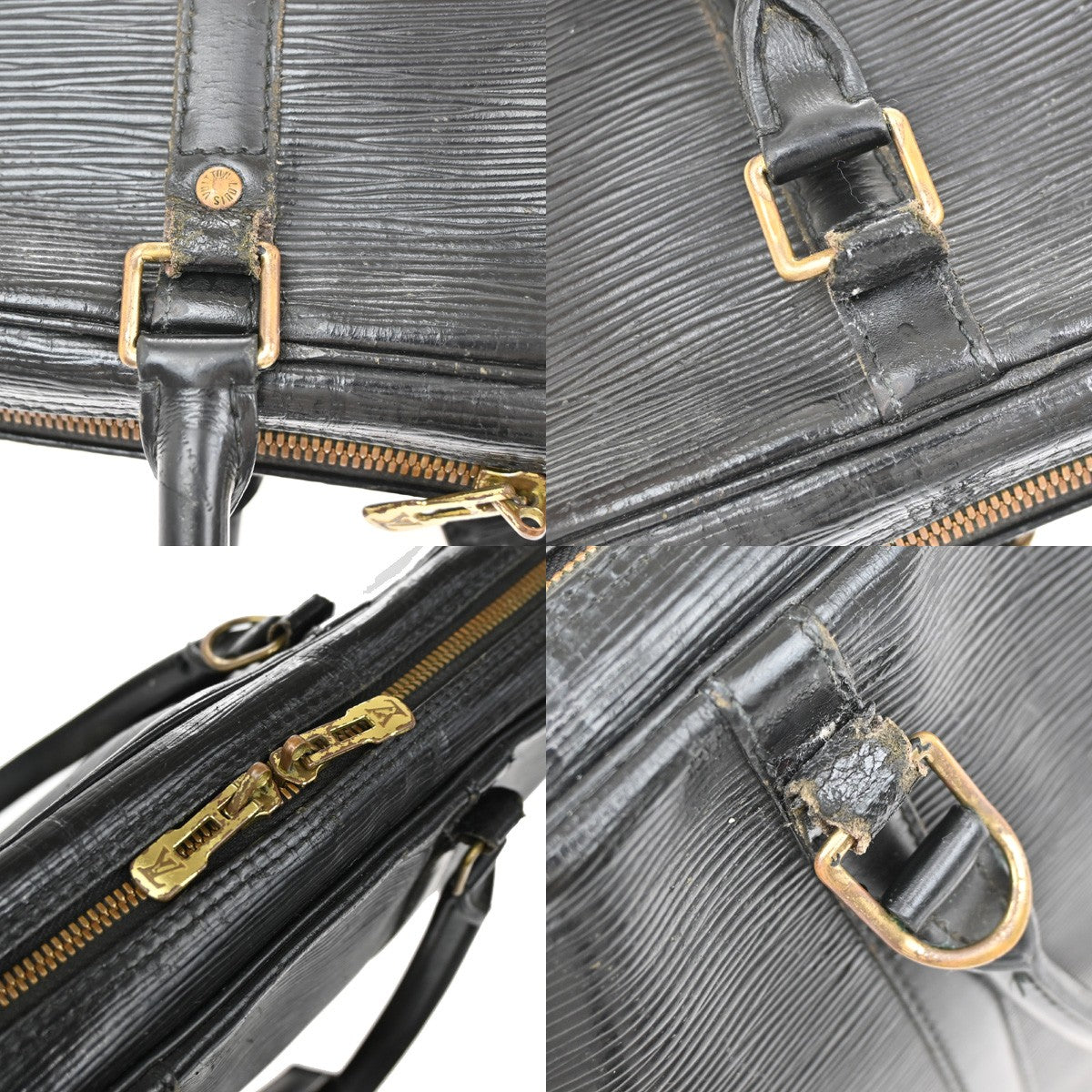 LOUIS VUITTON Porte Documents Voyage Briefcase Hand Bag Epi Black M54472 05YH375