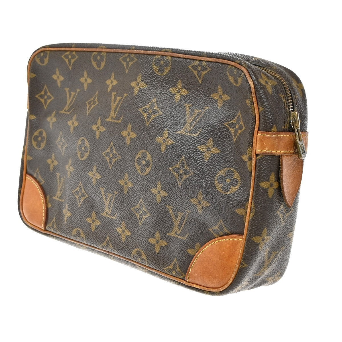 LOUIS VUITTON Compiegne 28 Clutch Bag Monogram Leather Brown GHW M51845 65KP317