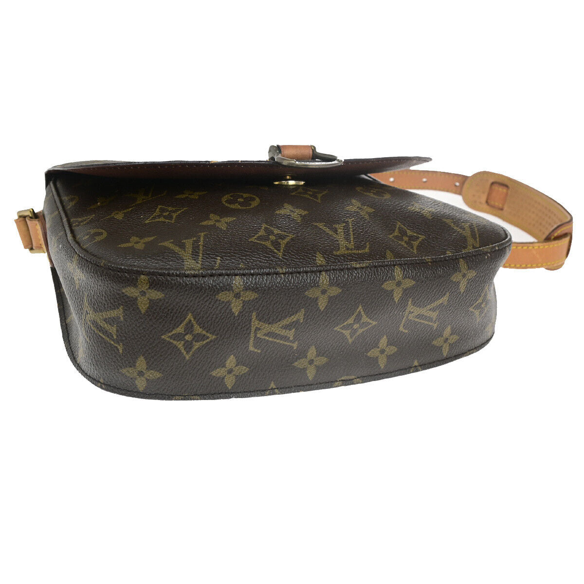 LOUIS VUITTON Saint Cloud GM Shoulder Bag Monogram Leather Brown M51242 65YF359