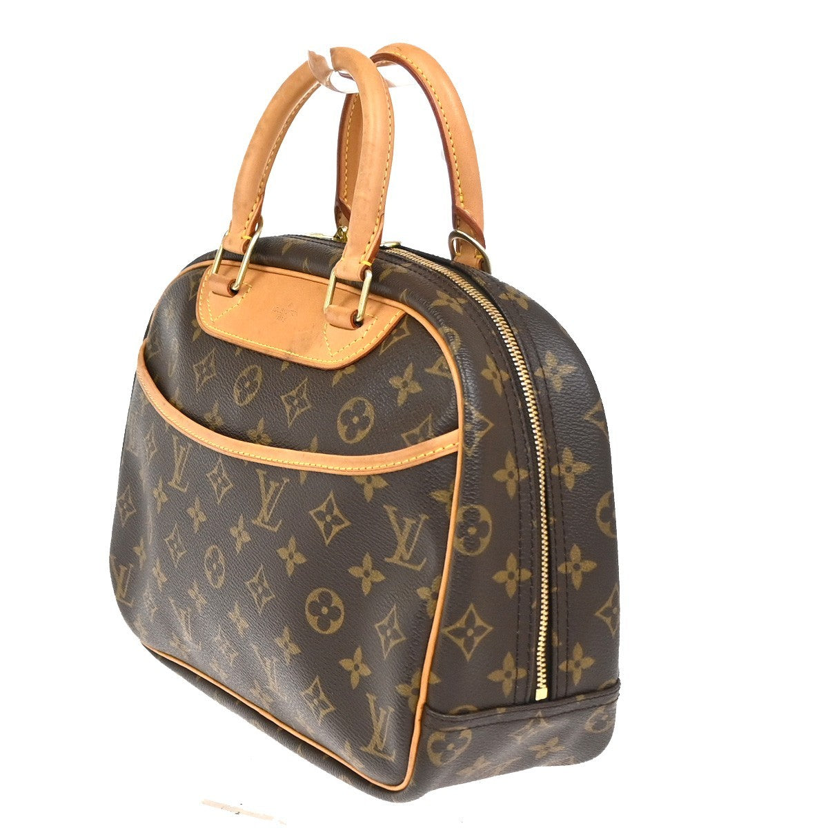 LOUIS VUITTON LV Logo Trouville Hand Bag Monogram Leather Brown M42228 93CA818