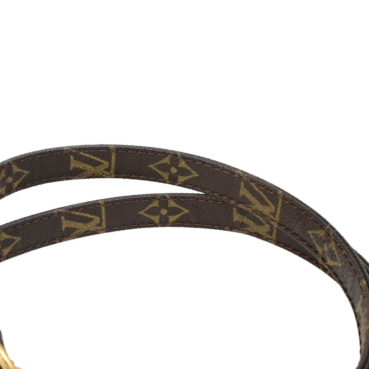 LOUIS VUITTON Shoulder Strap Monogram Leather Brown Gold Bag Accessory 69FB299