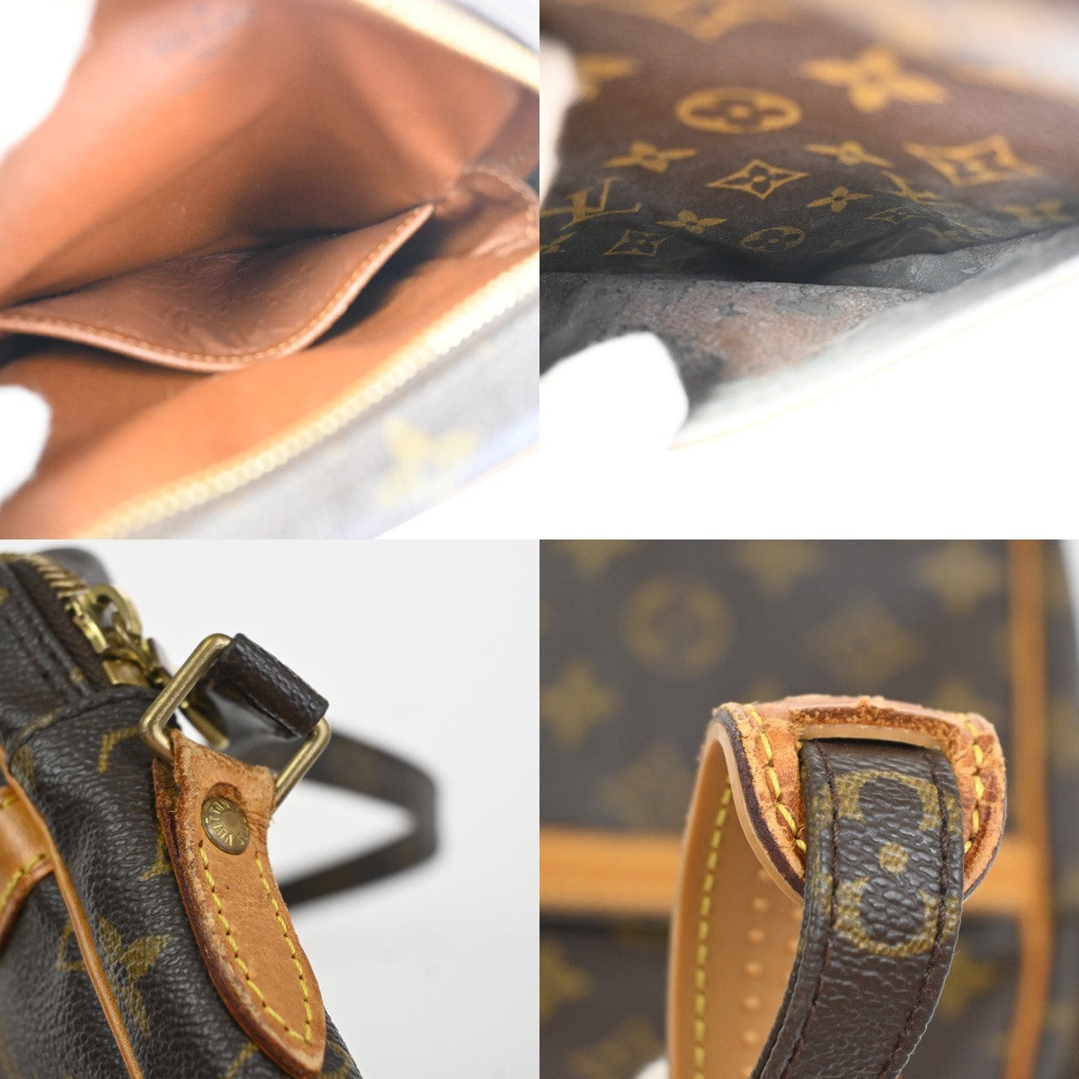 LOUIS VUITTON Danube Shoulder Bag Monogram Leather Brown USA M45266 32KC974