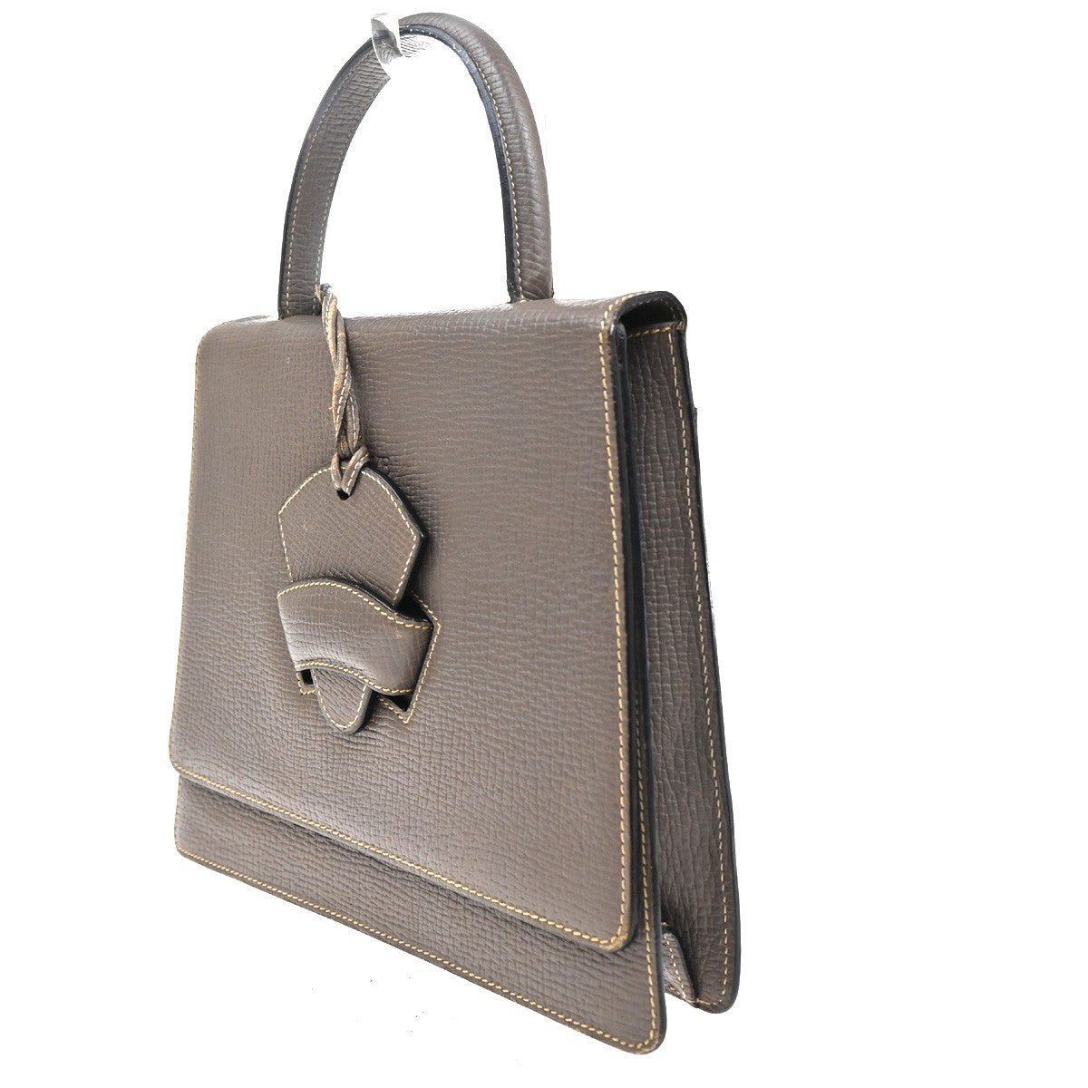 LOEWE Logo Barcelona 2Way Shoulder Bag Embossing Leather Purple GHW 86KC880