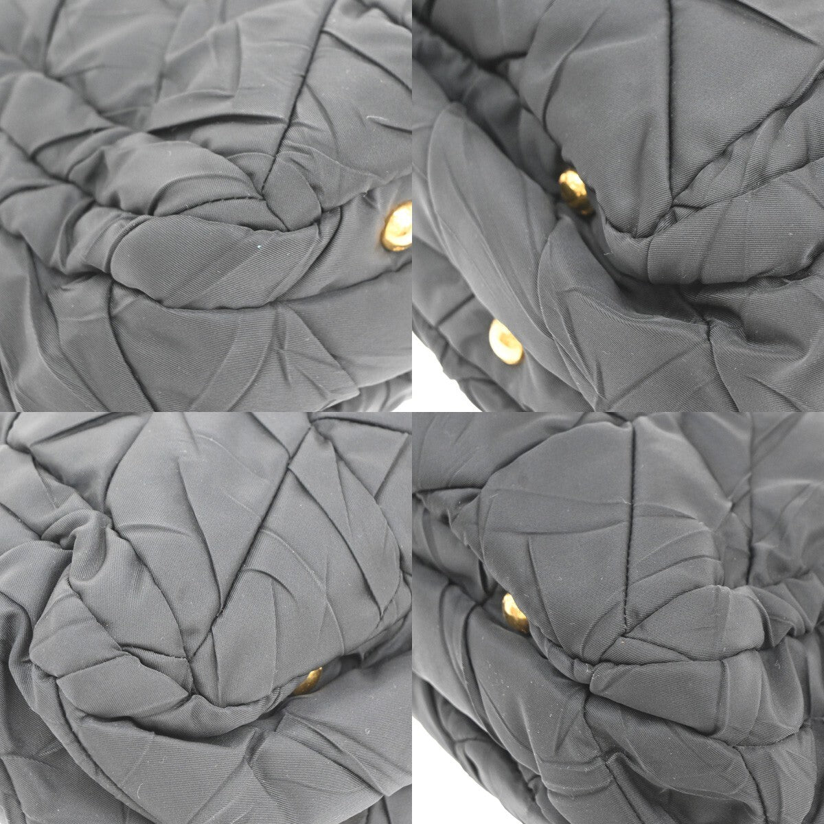 PRADA Logo Tessuto Gaufre 2Way Shoulder Bag Nylon Leather Black SHW 75FB550