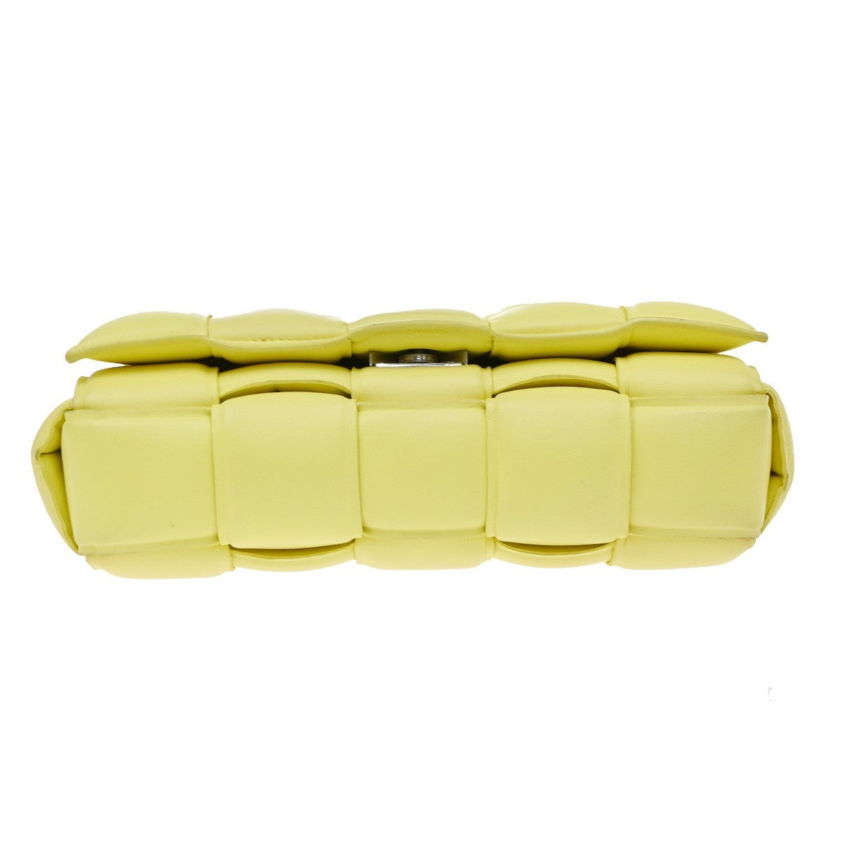 BOTTEGA VENETA Logo Padded Cassette Mini Shoulder Bag Leather Yellow 52RQ096