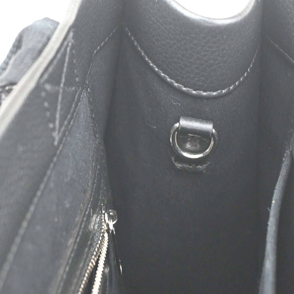 BALENCIAGA Hardware Shoulder Hand Tote Bag Leather Black Italy 18KB701