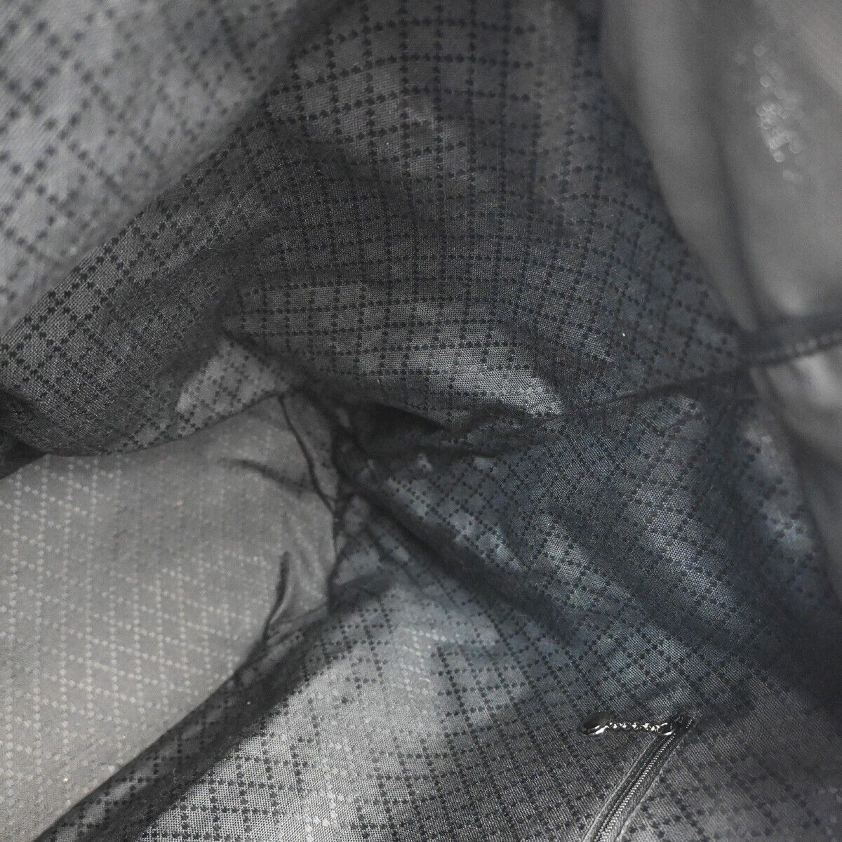 GUCCI Logo Bamboo Tote Hand Bag Nylon Leather Black Silver Italy 09YE231