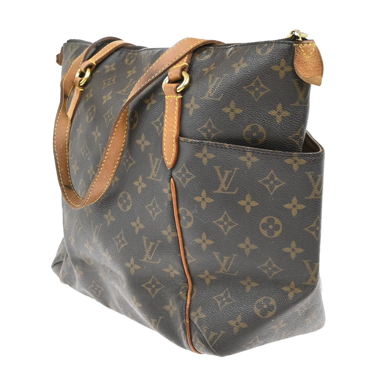 LOUIS VUITTON Logo Totally MM Shoulder Bag Monogram Leather Brown M56689 34EG374