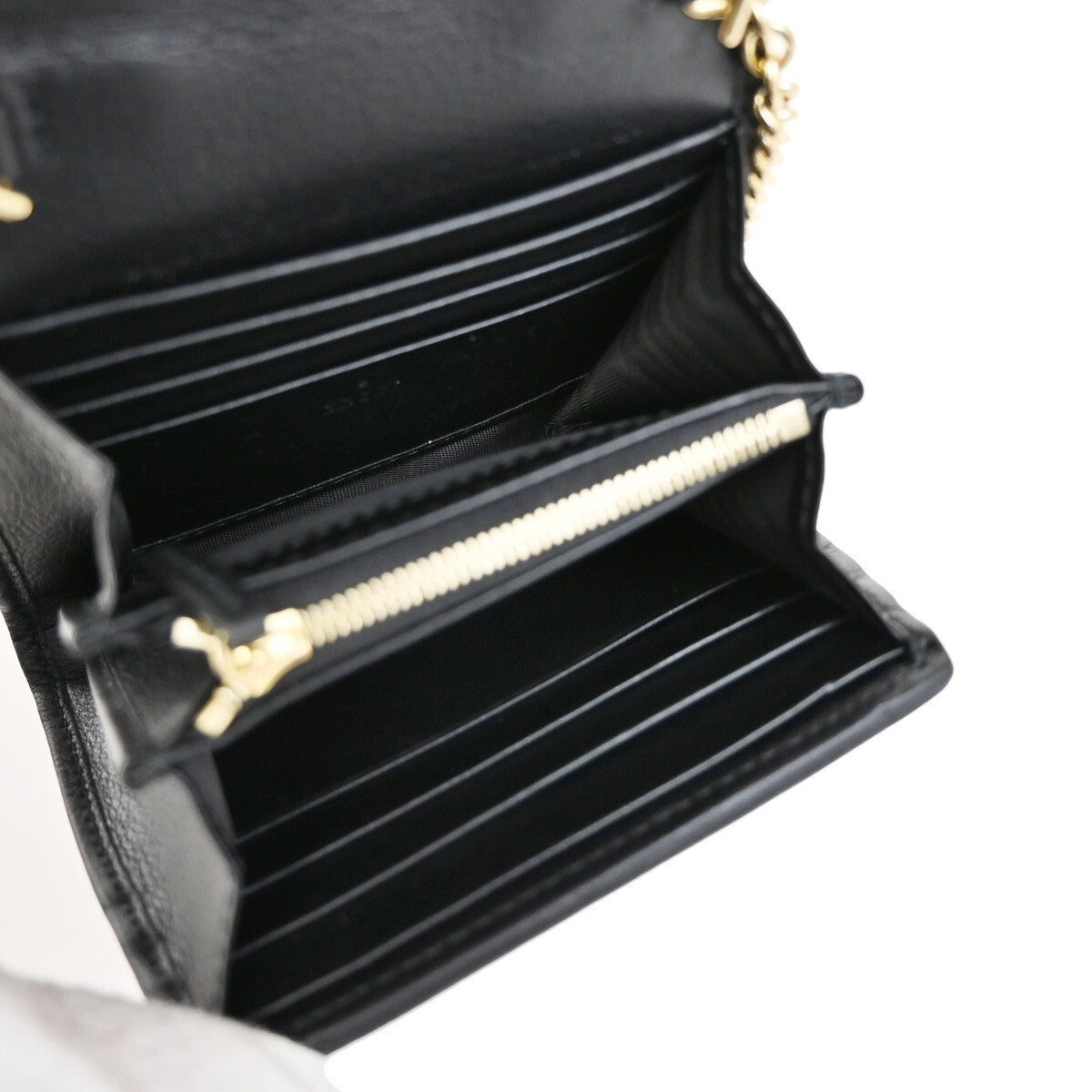 GUCCI GG Blondie Mini Crossbody Chain Wallet Shoulder Bag Leather BK GHW 98RL129