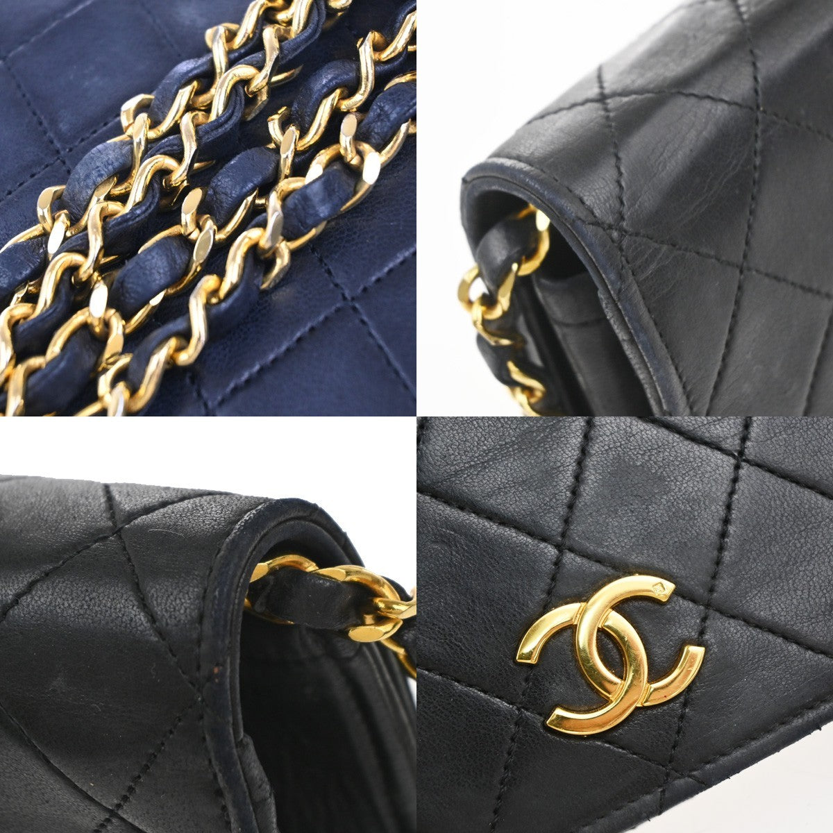 CHANEL CC Matelasse 23 Full Flap Chain Shoulder Bag Leather Black GHW 52RP019