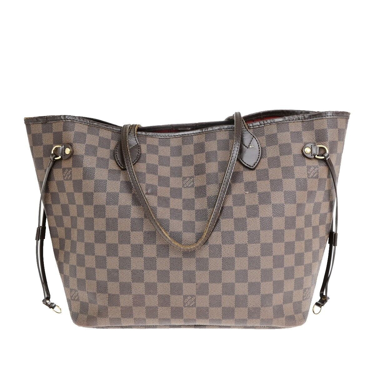 LOUIS VUITTON Neverfull MM Shoulder Bag Damier Ebene Leather BN N51105 73EB748
