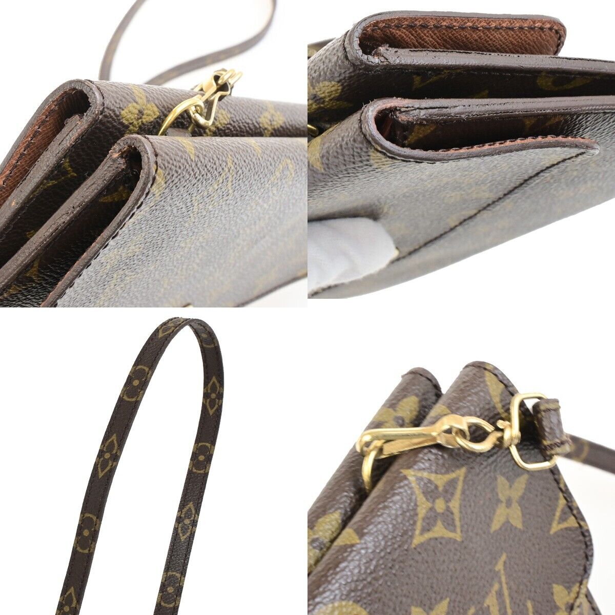 LOUIS VUITTON Double Rabat Shoulder Bag Monogram Leather Brown M51815 36FB517