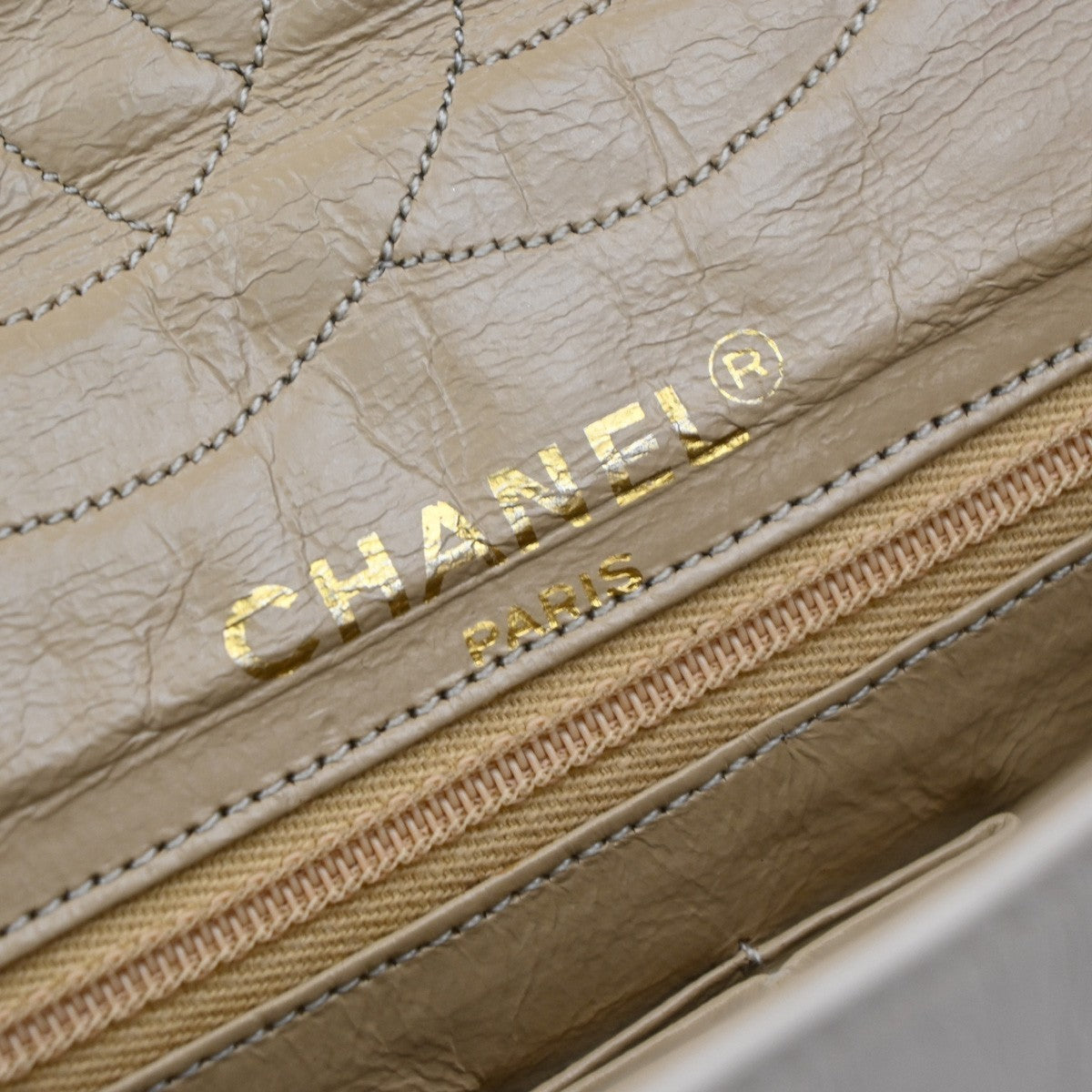 CHANEL CC Double Flap Paris Matelasse Chain Shoulder Bag Beige France 675RF822