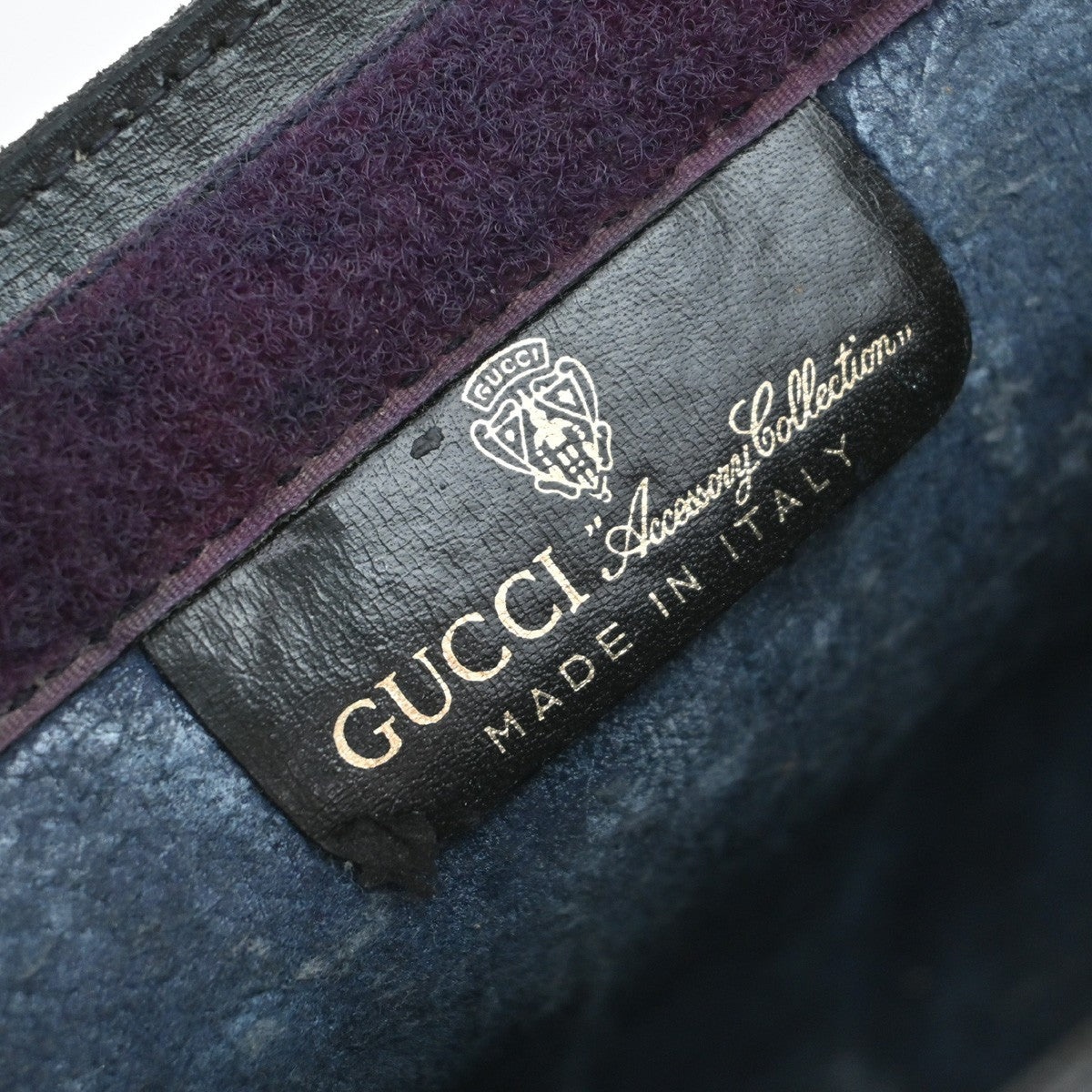 GUCCI Parfums Sherry 2Way Clutch Shoulder Bag PVC Leather Navy Blue 01EF919