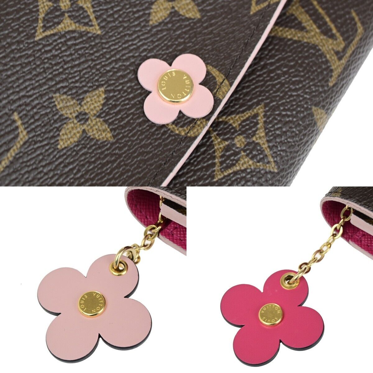 LOUIS VUITTON Portefeuille Emilie Long Wallet Monogram Brow Pink N64202 34SJ472