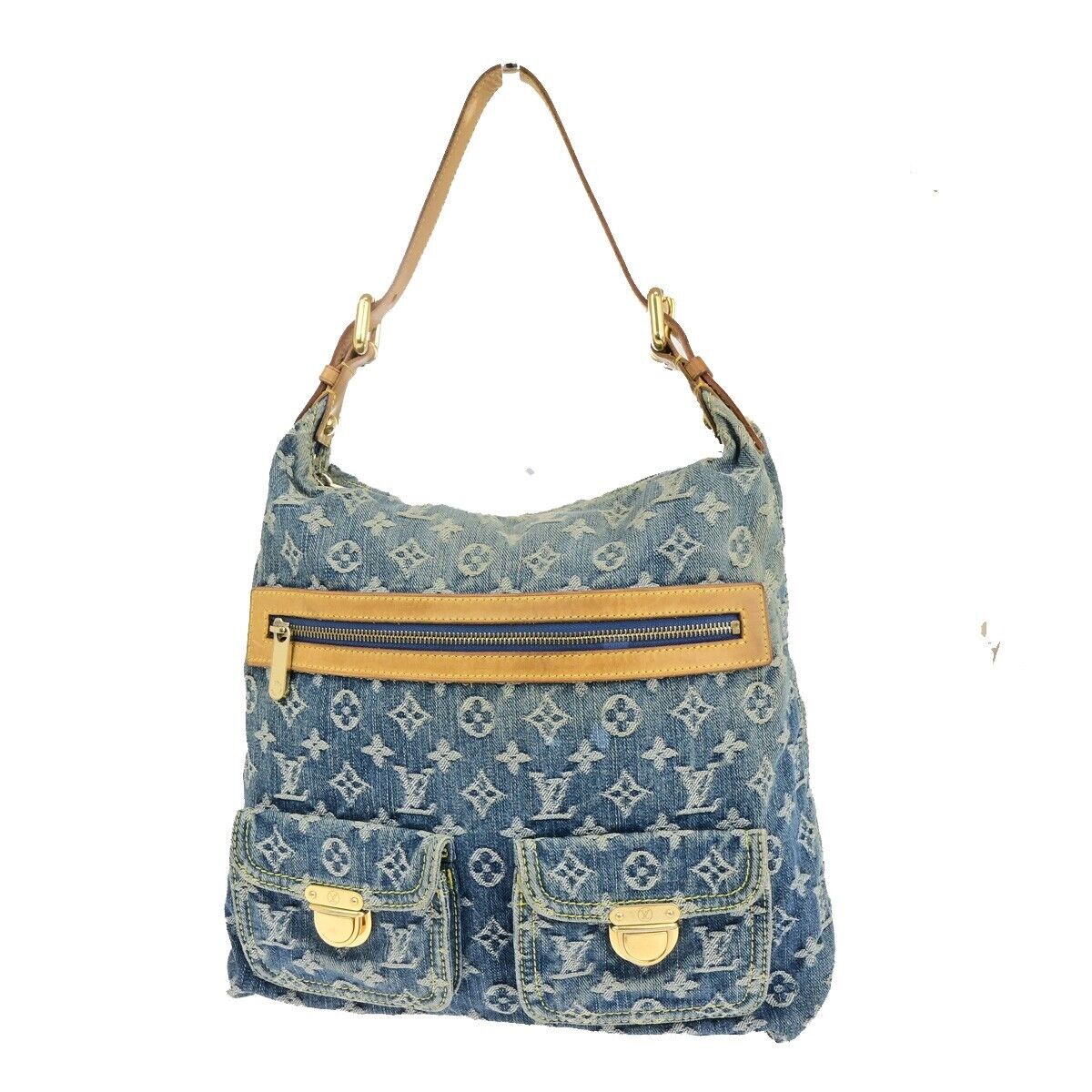 LOUIS VUITTON Buggy GM Shoulder Bag Monogram Denim Leather Blue M95048 25SJ587