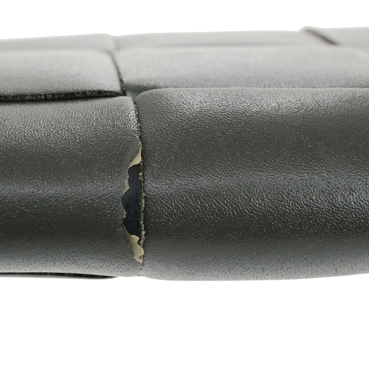 BOTTEGA VENETA Logo Cassette Zip Around Long Wallet Leather Gray Italy 30YG300