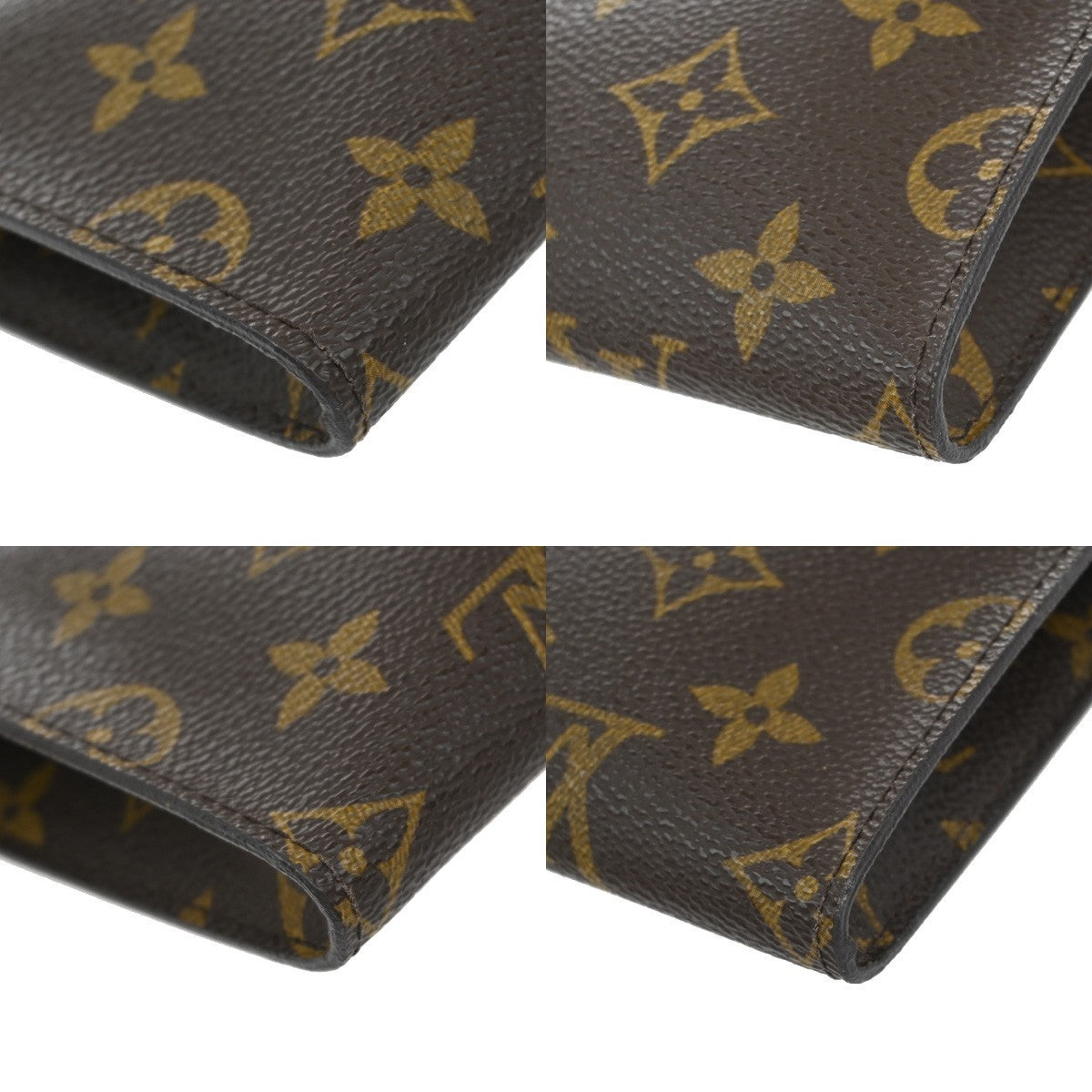 LOUIS VUITTON Logo BUCKET PM Pouch Bag Monogram Leather Brown France 60KP088