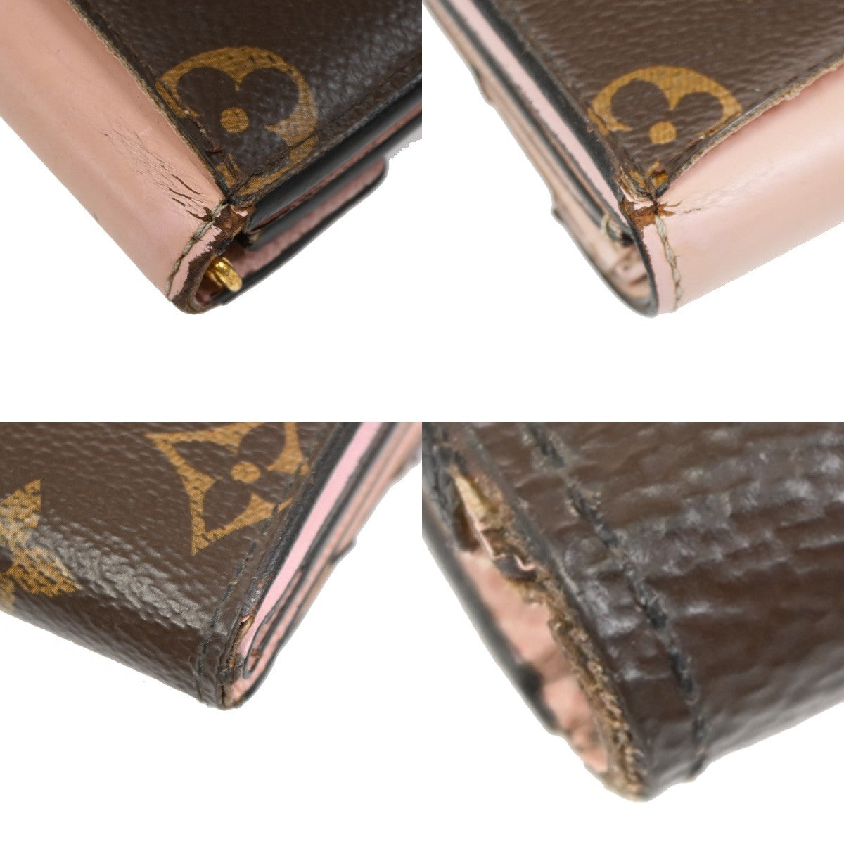LOUIS VUITTON LV Logo 3 Set Wallet PM Agenda Vernis Monogram Leather BN 67KC672