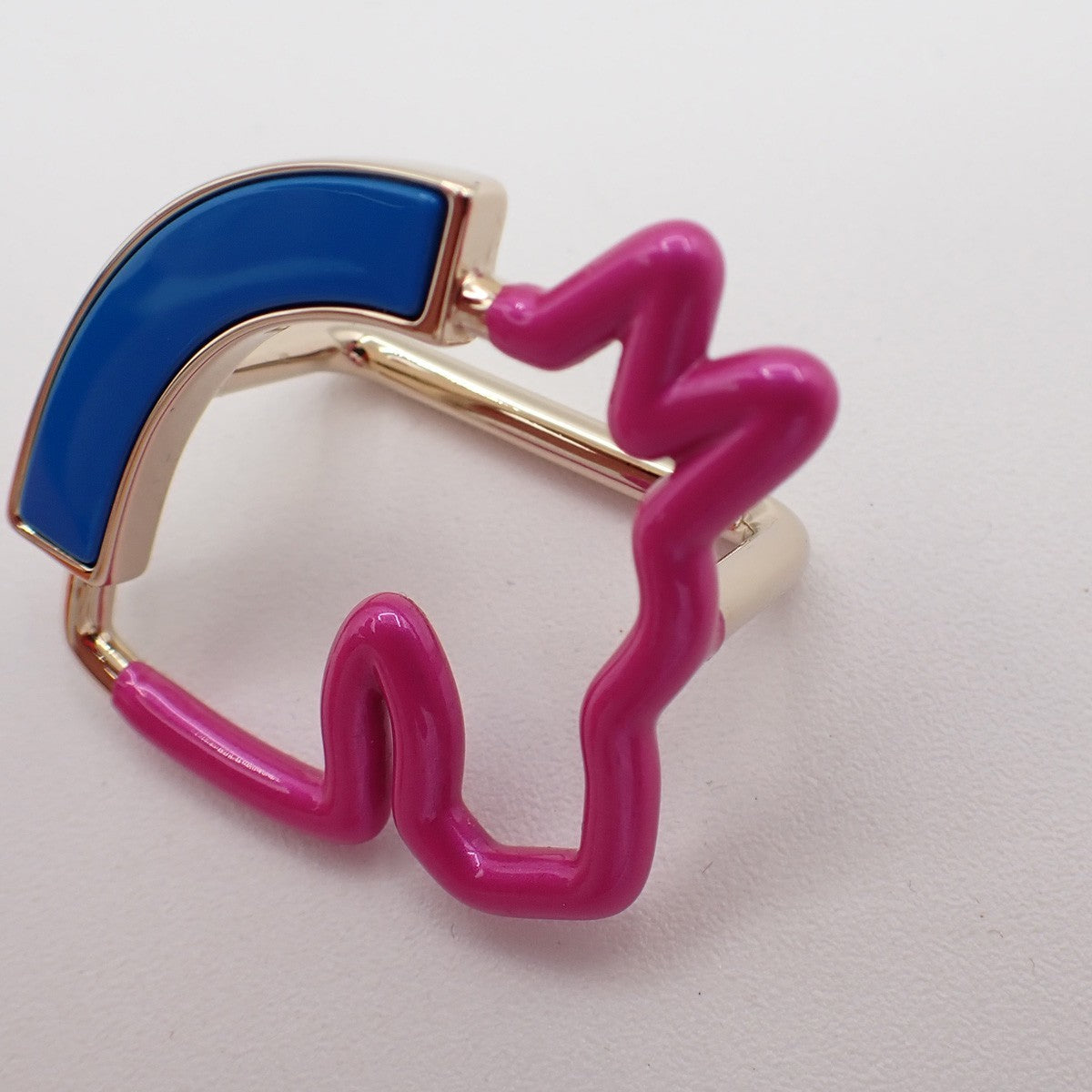HERMES Logo Horse Cheval Neon Scarf Ring GHW Accessory 30LC611
