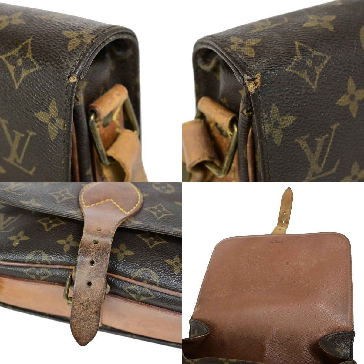 LOUIS VUITTON Cartouchiere MM Shoulder Bag Monogram Leather Brown M51253 68HC030