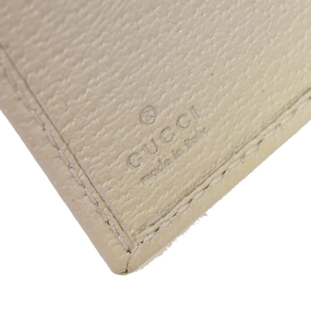 GUCCI Sherry GG Pattern Bifold Wallet Canvas Leather Brown White Gold 32RJ328