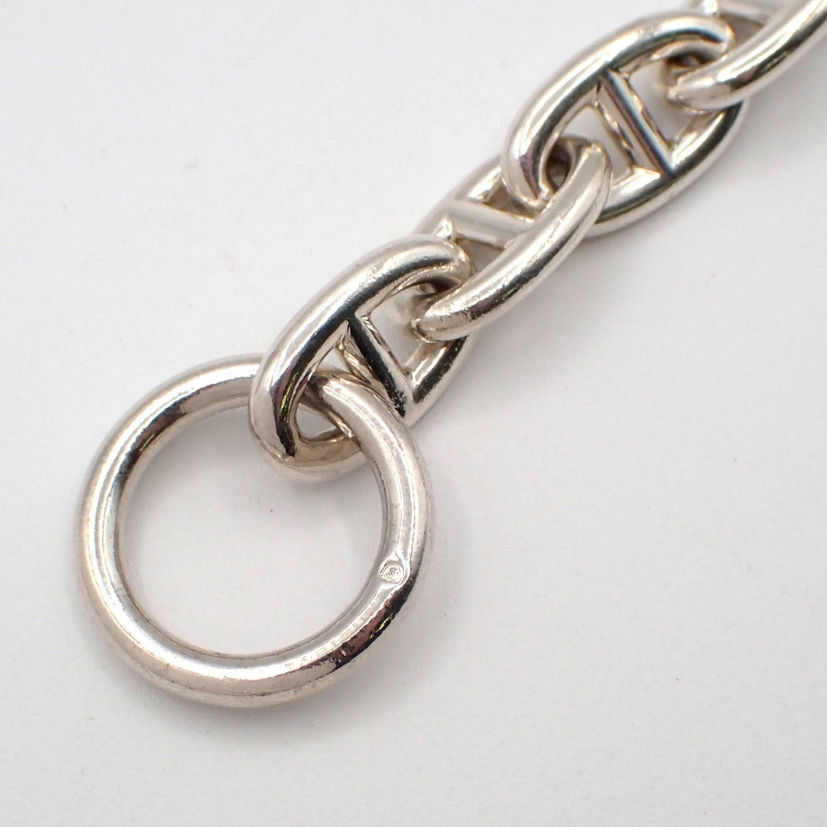 HERMES Logo Chaine D'ancre MM Chain Bracelet  14 Link Ag925 Silver 385LC605