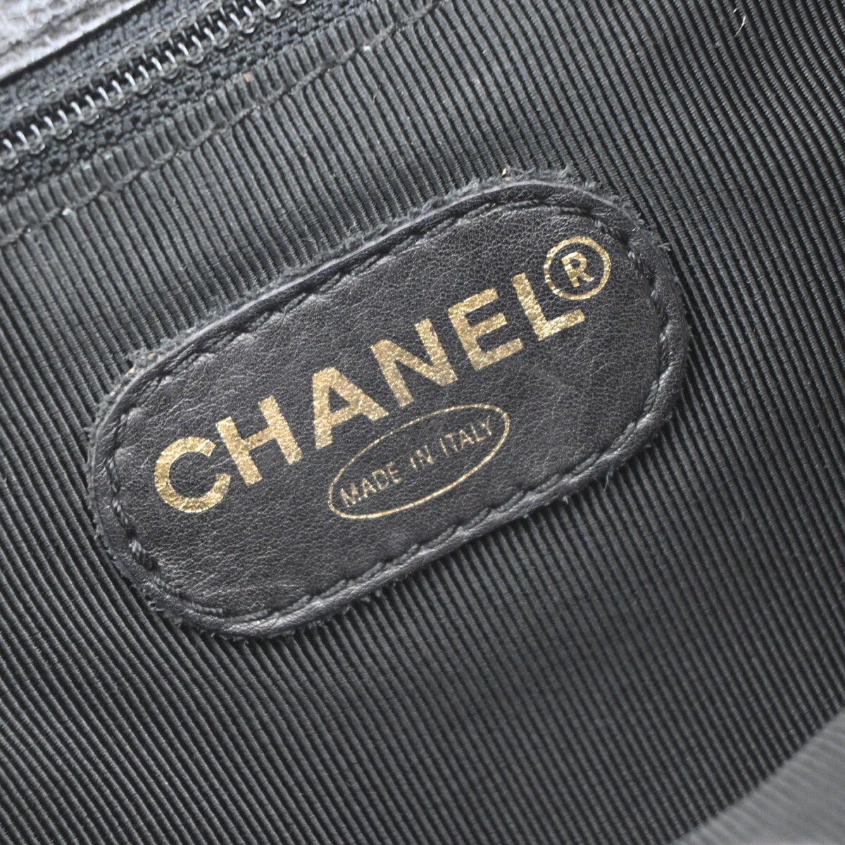 CHANEL Triple CC Chain Backpack Bag Grained Calfskin Leather BK VTG 870RF265