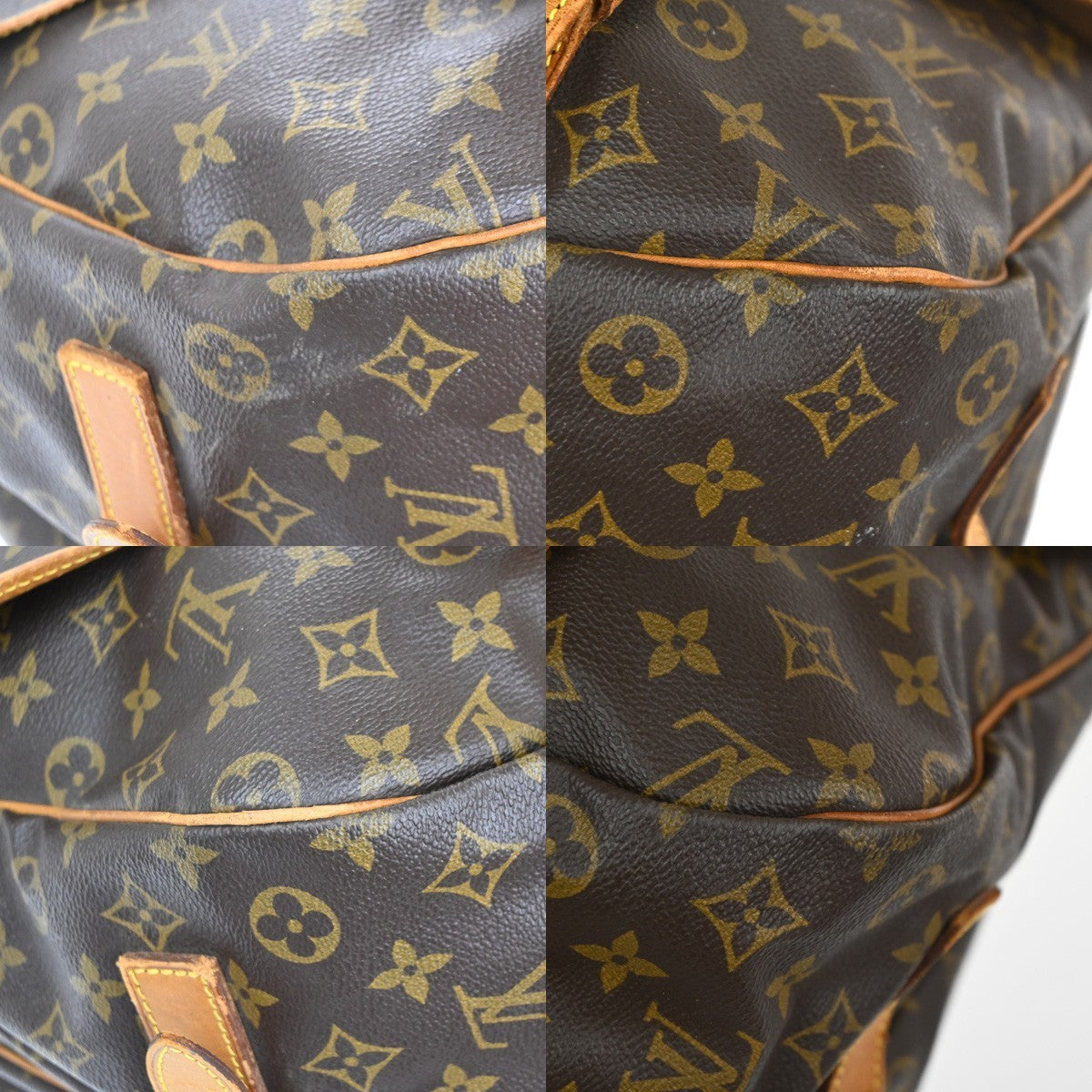 LOUIS VUITTON Logo Saumur 43 Shoulder Bag Monogram Leather Brown M42252 81MA628