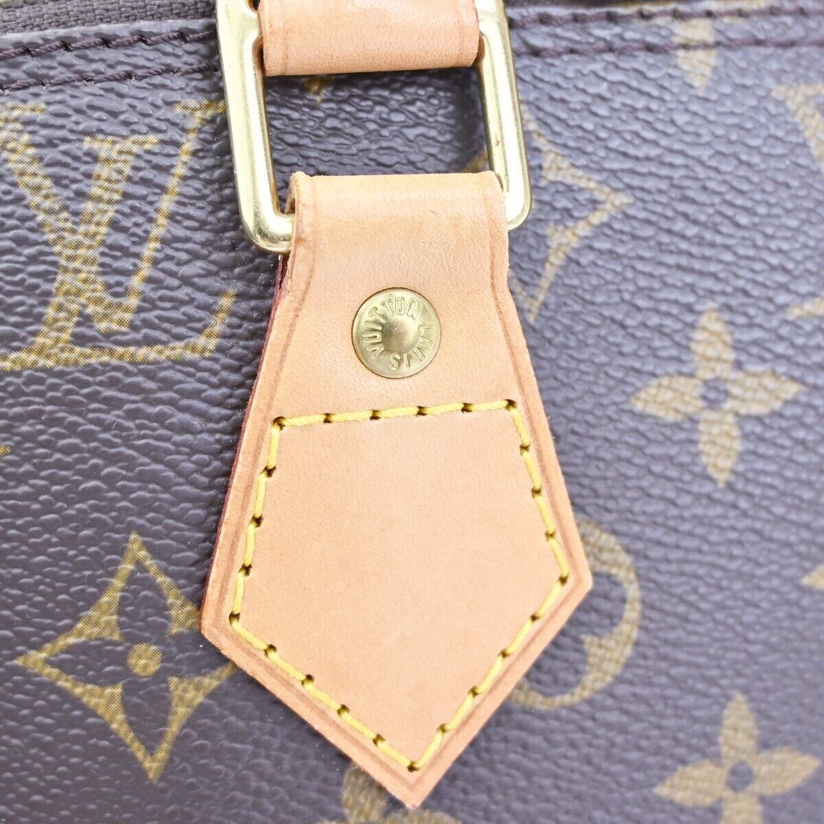 LOUIS VUITTON LV Logo Alma Hand Bag Monogram Leather Brown France M51130 16DA025