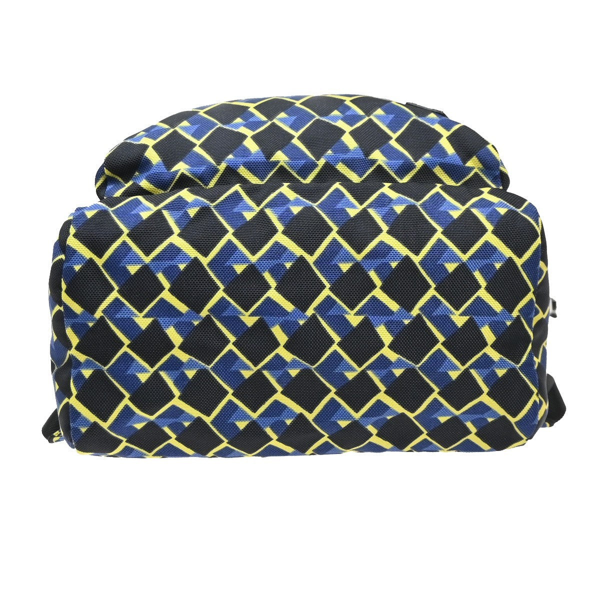 PRADA Logo Back Pack Bag Nylon Leather Yellow Blue Black SHW 79MA561