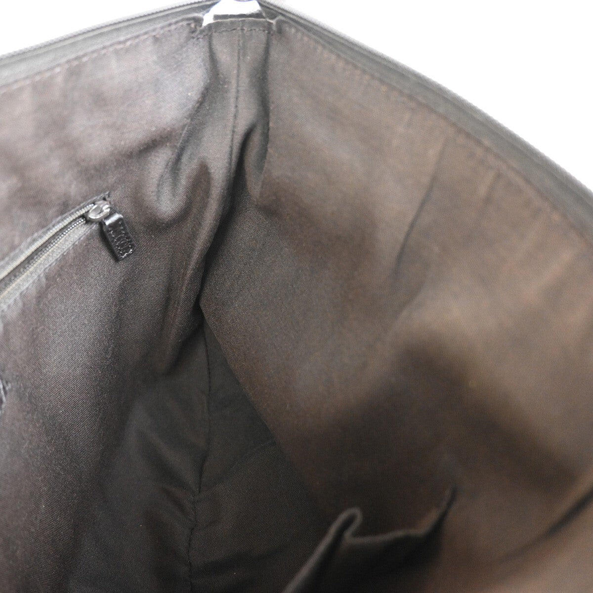GUCCI Logo GG pattern Shoulder Bag Nylon Leather Brown Silver Italy 88EE172