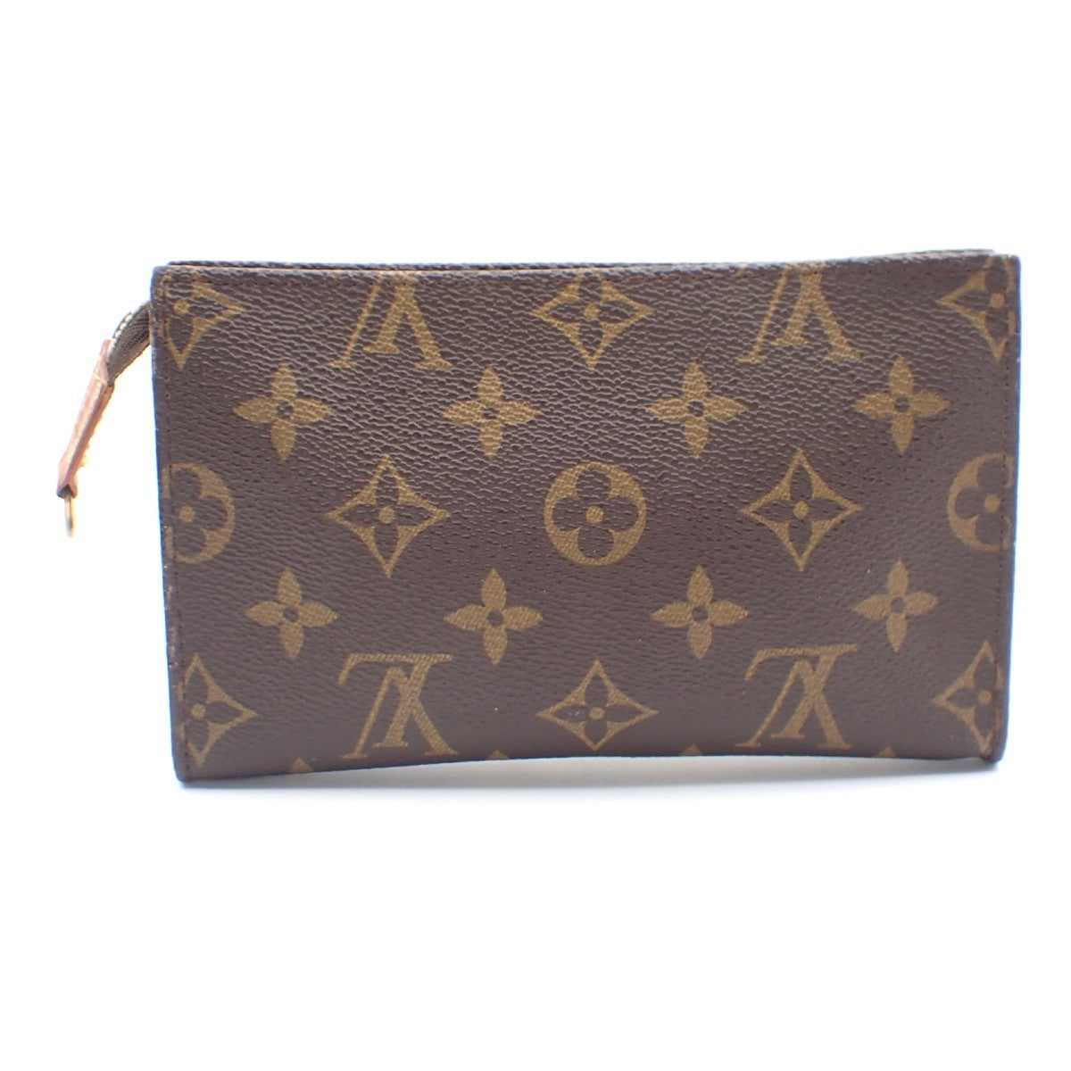 LOUIS VUITTON Logo BUCKET PM Pouch Bag Monogram Leather Brown France 66KC144