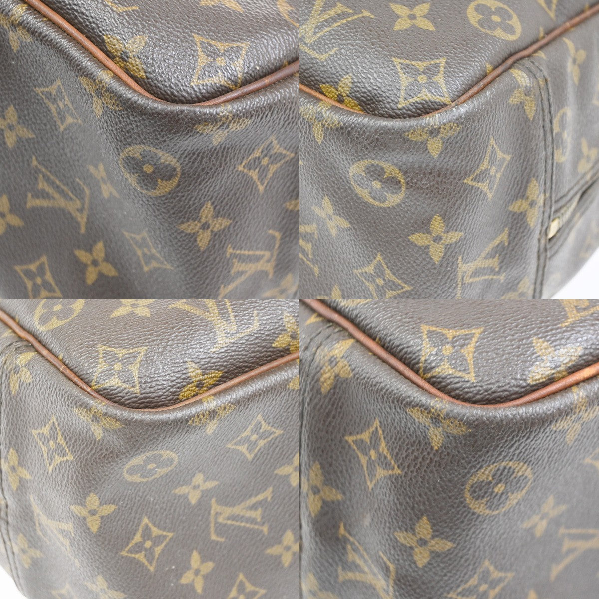 LOUIS VUITTON LV Logo Deauville Hand Bag Monogram Leather Brown M47270 62CA790