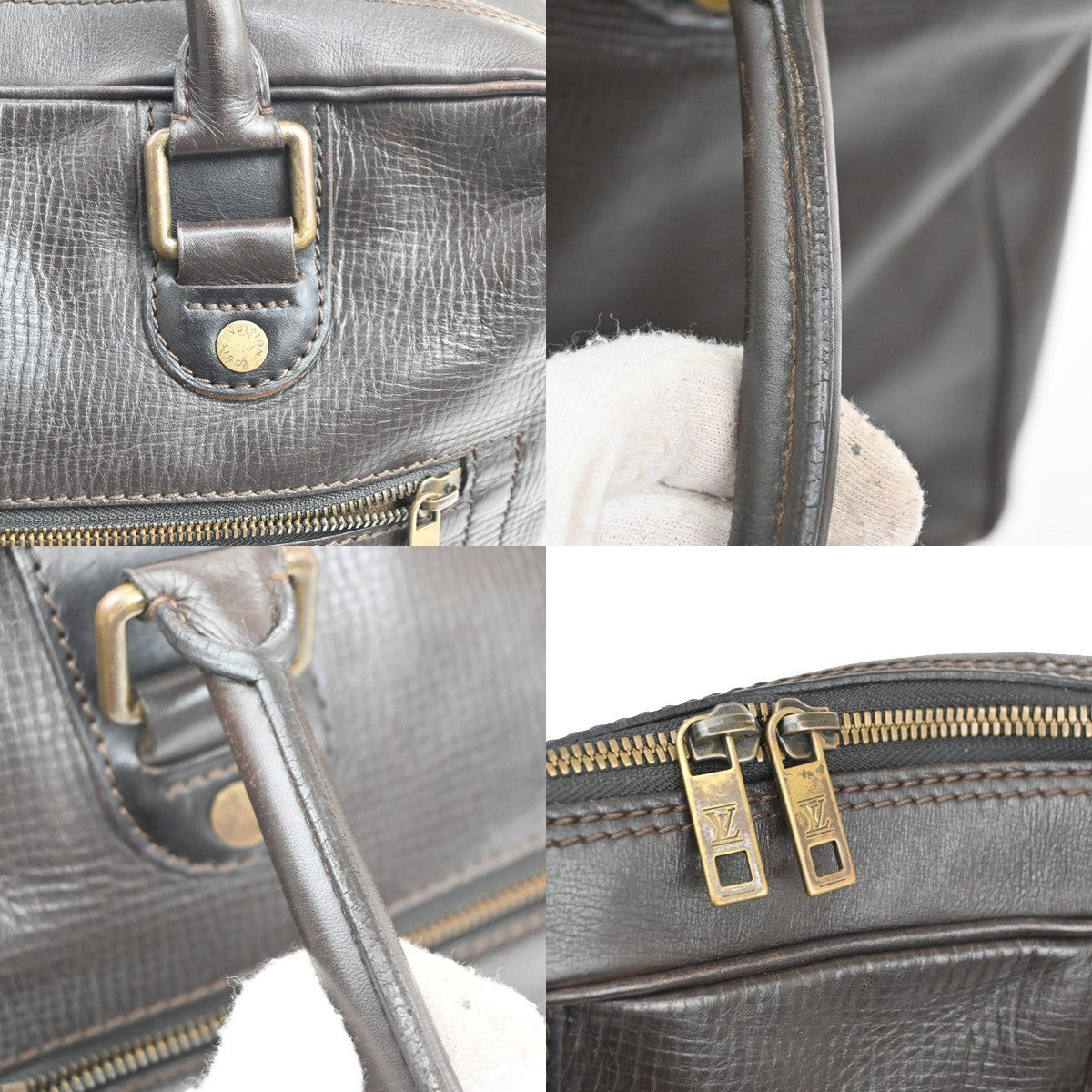 LOUIS VUITTON Utah Yulong Cafe Business Hand Bag Leather M92532 30KC129