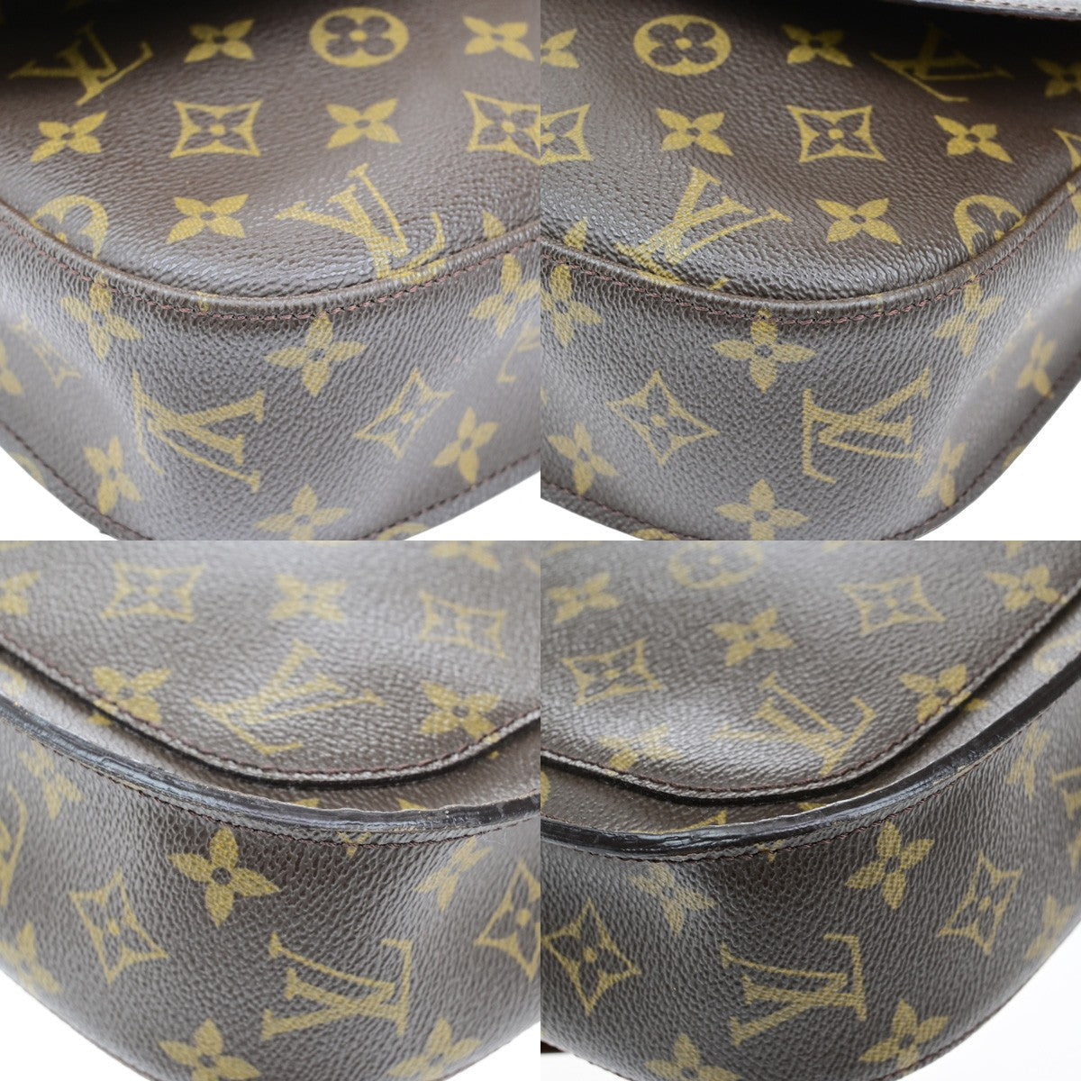 LOUIS VUITTON Saint Cloud GM Shoulder Bag Monogram Leather Brown M51242 35YH130