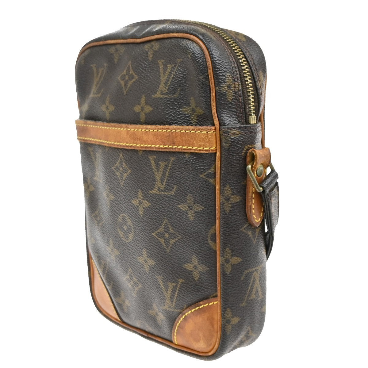 LOUIS VUITTON Danube Shoulder Bag Monogram Leather Brown France M45266 33MA645