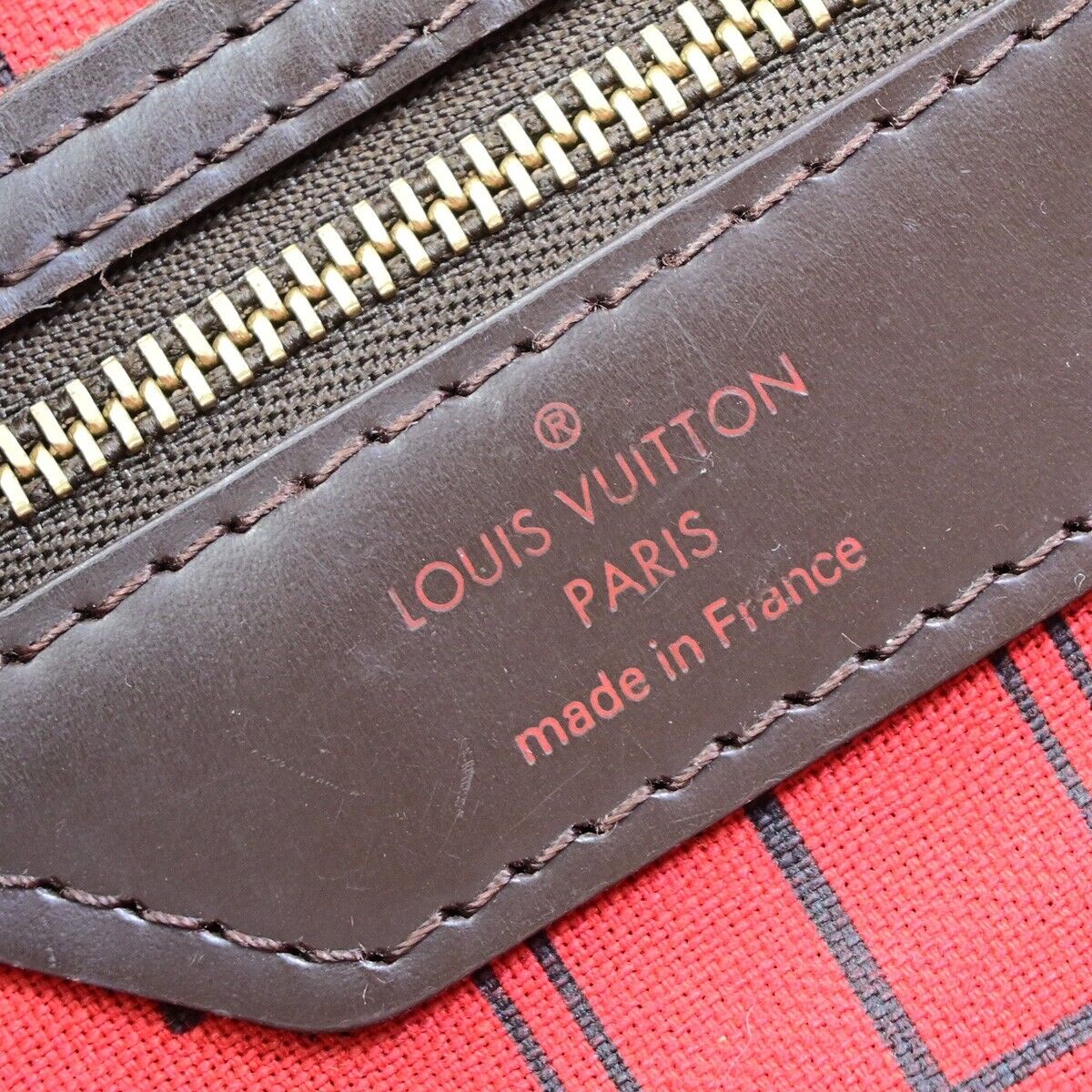 LOUIS VUITTON Neverfull MM Shoulder Tote Bag Damier Leather Brown N51105 90EB850
