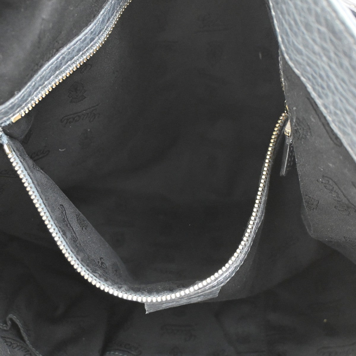 GUCCI Logo Heritage Web Striped Hobo Shoulder Bag Leather Gray GHW Italy 35DA239