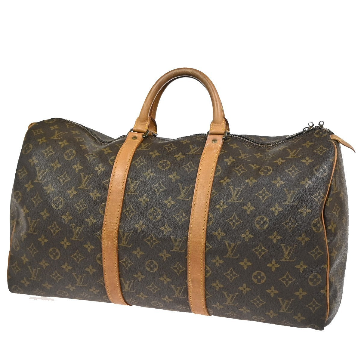 LOUIS VUITTON Keepall 50 Travel Hand Bag Monogram Leather Brown M41426 65YJ082