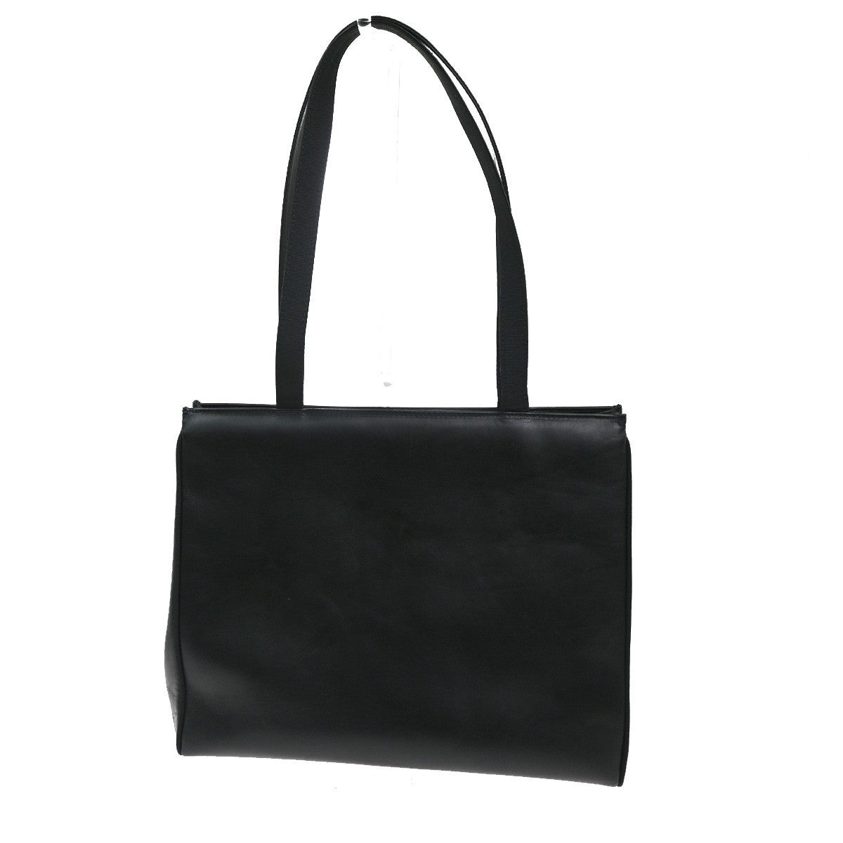 SALVATORE FERRAGAMO Vara Tote Shoulder Bag Canvas Leather Black GHW 66TA485